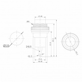 Выключатель-кнопка Rexant металл 220V 2А (2с) (ON)-OFF d10.2 черная Mini