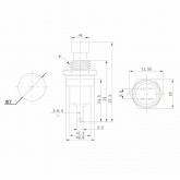 Выключатель-кнопка 250V 1А (2с) (ON)-OFF без фиксации зеленая Micro REXANT