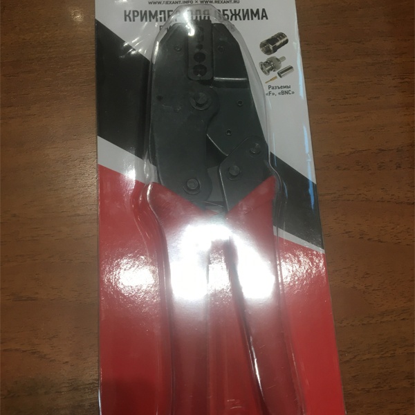 Кримпер для обжима F и BNC разъёмов RG-59, RG-58, RG-62, RG-174, F.O. (HT-301 G) (TL-336 G) Rexant