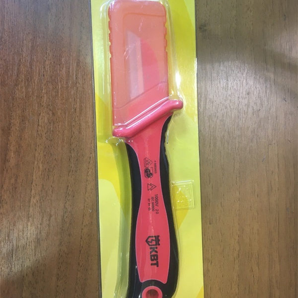 Нож электрика монтерский диэлектрический с частично изолированным прямым лезвием НМИ-05 КВТ