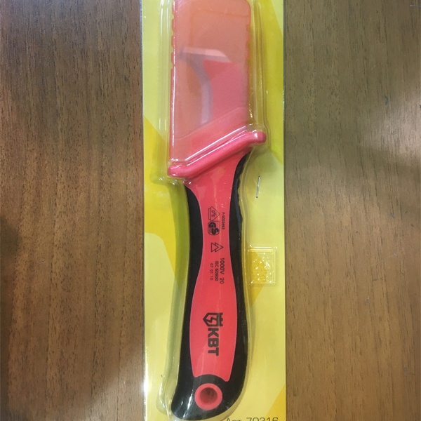 Нож электрика НМИ-01А диэлектрический с малой пяткой и частично изолированным лезвием