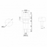 Выключатель-кнопка  250V 1А (2с) ON-(OFF)  без фиксации (на размыкание)  красная  REXANT