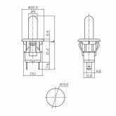 Выключатель-кнопка Rexant 250V 2.5А (2с) ON-(OFF) без фиксации белый (мебельная)