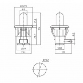 Выключатель-кнопка Rexant 250V 2.5А (2с) ON-(OFF) без фиксации белый (мебельная)