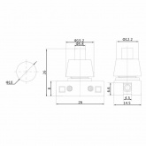 Выключатель-кнопка Rexant 250V 2А (2с) ON-OFF белый (для настольной лампы)