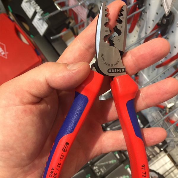 Инструмент для обжима контактных гильз, с двухкомпонентными чехлами, диапазон 0,25 - 16 мм2, длиной 180 мм