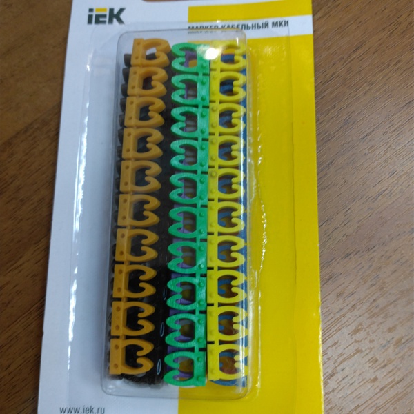Маркеры кабельные МКН комплект цифр 0-9 4мм2 (100шт/упак) IEK