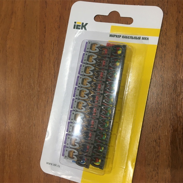 Маркеры кабельные МКН комплект цифр 0-9 4мм2 (100шт/упак) IEK