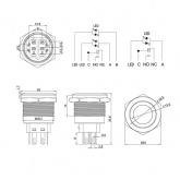 Кнопка антивандальная Rexant d22 250V без фиксации (6с) (ON)-OFF/(OFF)-ON подсв/зеленая