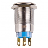 Кнопка антивандальная Rexant d19 250V с фиксацией (5с) ON-OFF/OFF-ON подсв/синяя