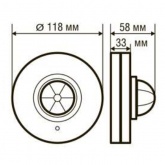 Датчик движения ИК Navigator накладной NS-IRM02-WH 1-1200W угол 360гр дальность 6m IP33