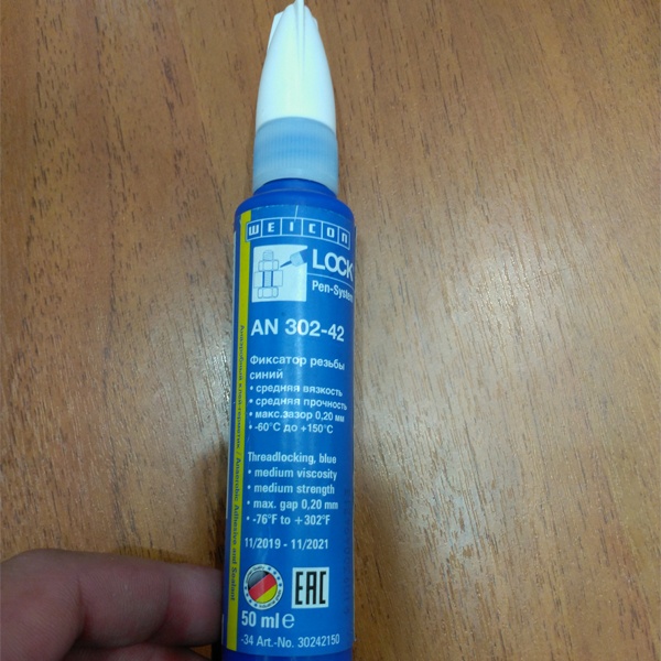 Анаэробный клей AN 302-42 Вейкон для фиксации резьбовых соединений, емкостью 50 мл