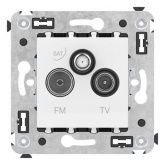 Розетка TV-FM-SAT DKC Avanti в стену, белое облако