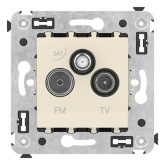 Розетка TV-FM-SAT DKC Avanti в стену, ванильная дымка