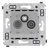 Розетка TV-FM-SAT DKC Avanti в стену, закаленная сталь