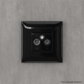 Розетка TV-FM-SAT DKC Avanti в стену, черный квадрат