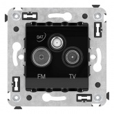 Розетка TV-FM-SAT DKC Avanti в стену, черный квадрат
