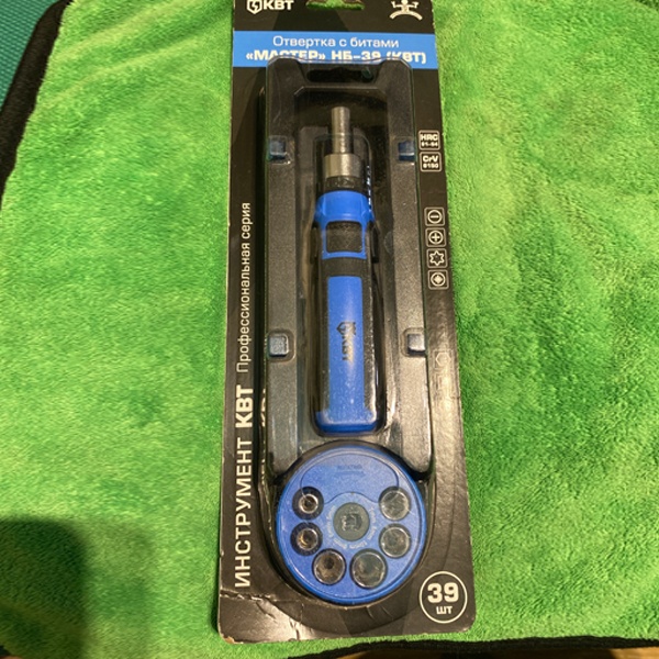 Отвертка с реверсивным механизмом и набором бит, 39 предметов, КВТ серия МАСТЕР