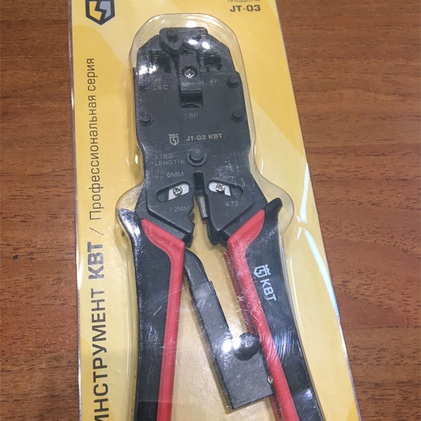 Многофункциональные пресс-клещи КВТ с 3 встроенными модулями для RJ-разъемов