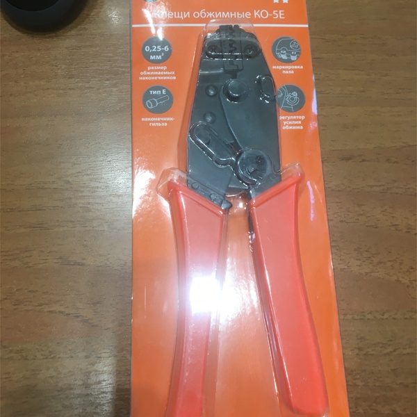 Клещи для обжима наконечников сечением 0,5-6 мм2, наконечники и разъемы типа НВИ, НКИ, НШвИ,НШвН, РпИм, РпИо,РшИп, Е