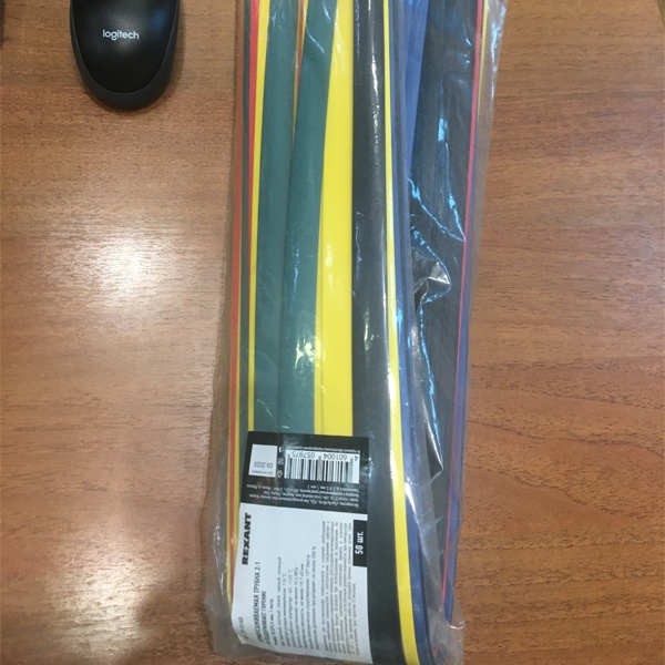 Набор термоусадочной трубки 10,0 / 5,0 мм 1м, пять цветов Рексант