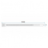 Хомут-стяжка кабельная Rexant нейлоновая 1020x9,0 мм белая [упаковка 100шт]