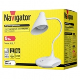 Светильник светодиодный настольный 14 226 NDF-D027-5W-4K-WH-LED 5W 4000K 300Lm на основании, белый