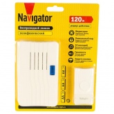 Звонок электрический Navigator 61 274 NDB-D-DC04-1V1-WH 10 мелодий питание от батареек