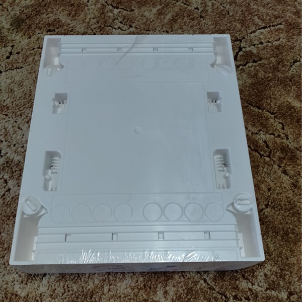 Навесной, распределительный бокс открытой установки, двухрядный, на двадцать четыре + два модуля с клеммами нейтраль+земля с прозрачной пластиковой дверцей