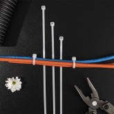 Хомут-стяжка кабельная Rexant нейлоновая 300x3,6 мм белая [упаковка 100шт]