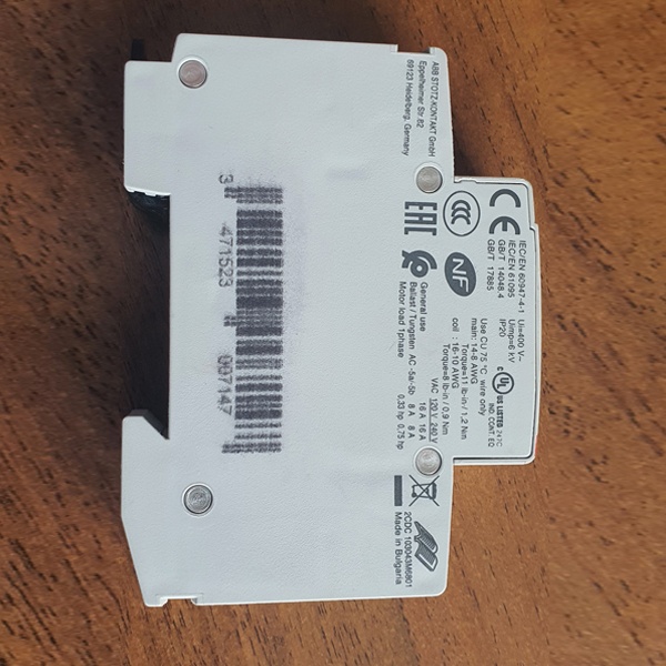 Одномодульный магнитный пускатель ESB16-20N-06, 16А, управление 230В, AC/DC, 2 нормально открытых контакта