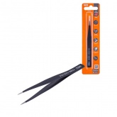 Пинцет TDM прецизионный прямой 125 мм, острое жало, нерж., антистатич. покр., блистер, серия Рубин