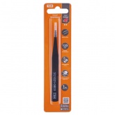 Пинцет TDM прецизионный прямой 125 мм, острое жало, нерж., антистатич. покр., блистер, серия Рубин