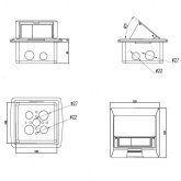 Мини-лючок Donel 3 модуля латунь с монтажной коробкой IP20
