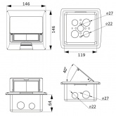 Мини-лючок Donel 4 модуля алюминий с монтажной коробкой IP20