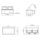 Мини-лючок Donel 6 (3+3) модулей алюминий с монтажной коробкой IP20