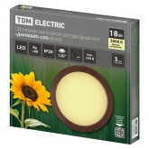 Светильник светодиодный TDM накладной круг Даунлайт СПО 18 Вт 3000K (венге) 225х32мм