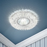 Встраиваемый светильник ЭРА DK LD34 SL/WH декор c LED подсветкой MR16 прозрачный 5056183763725