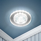 Встраиваемый светильник ЭРА DK LD43 SL 3D декор c LED подсветкой MR16 зеркальный 5056183763855