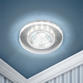 Встраиваемый светильник ЭРА DK LD44 SL 3D декор c LED подсветкой MR16 зеркальный 5056183763879