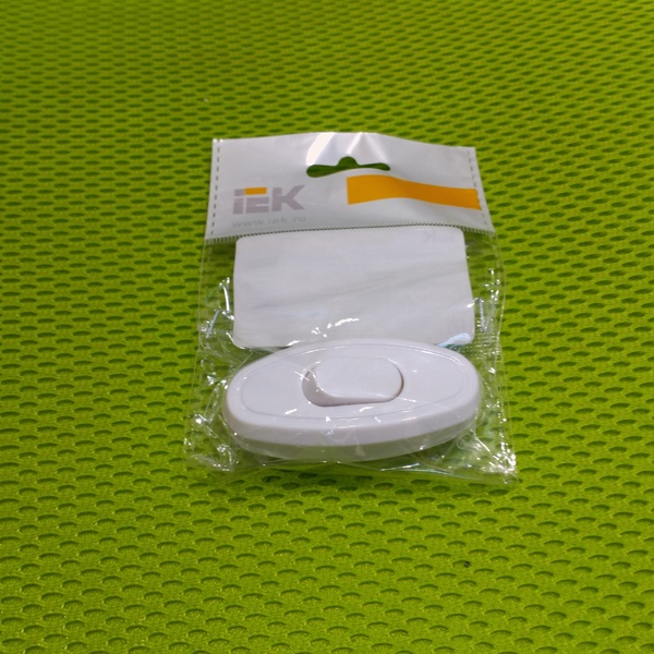 Выключатель одноклавишный разборный для бра ВБ-01Б, белый цвет