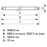 Люминесцентная линейная лампа TL5 HE 14W/830 3000K G5 549mm Philips