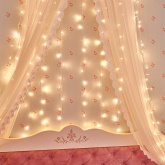 Гирлянда светодиодная Дождь/Занавес 2x3м свечение с динамикой прозрачный провод, цвет теплый белый