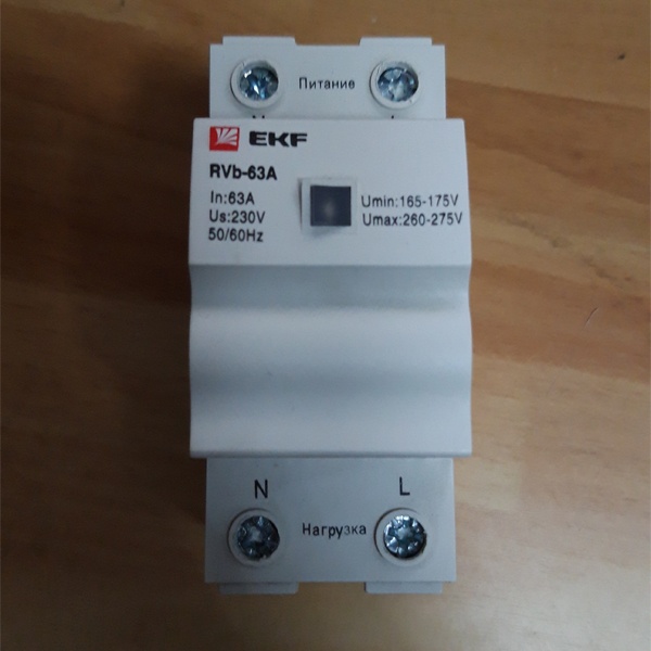 Реле контроля напряжения в однофазной сети ЭКФ PROxima, коммутируемый ток 63 Ампера