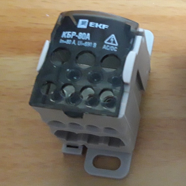 Однополюсный распределительный блок КБР ЭКФ PROxima, номинальный ток 80 Ампер