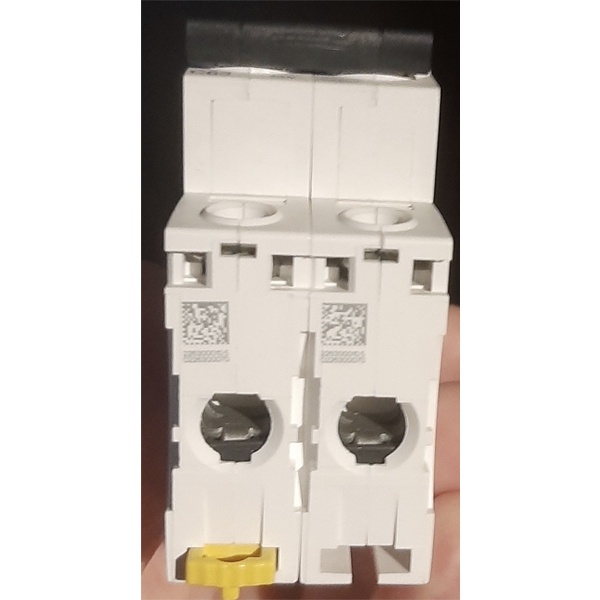 Двухполюсный модульный электрический автомат 63 Ампера уставка C, отключающая способность 6кА, Шнайдер Электрик Acti 9