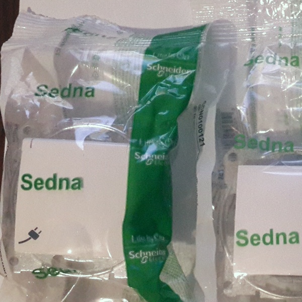 Одинарная силовая розетка Шнайдер Электрик Седна с заземляющим контактом, защитными шторками и крышкой, белый цвет