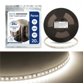 Лента светодиодная 24V Feron LS520 120xSMD2835 9,6W/m IP20 4200K кратность резки 100мм 20000х10х1.22