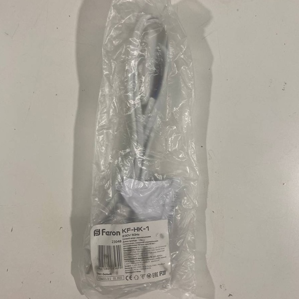Сетевой кабель с выключателем Ферон KF-HK-1 230 В 1,9 м, белого цвета