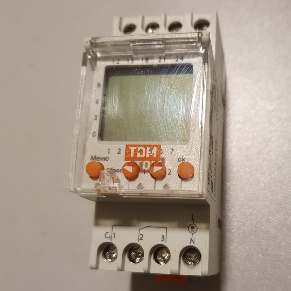 Таймер электронный, программируемый, двухканальный ТЭ822 ТДМ, монтаж на DIN-рейку, ширина 36 мм